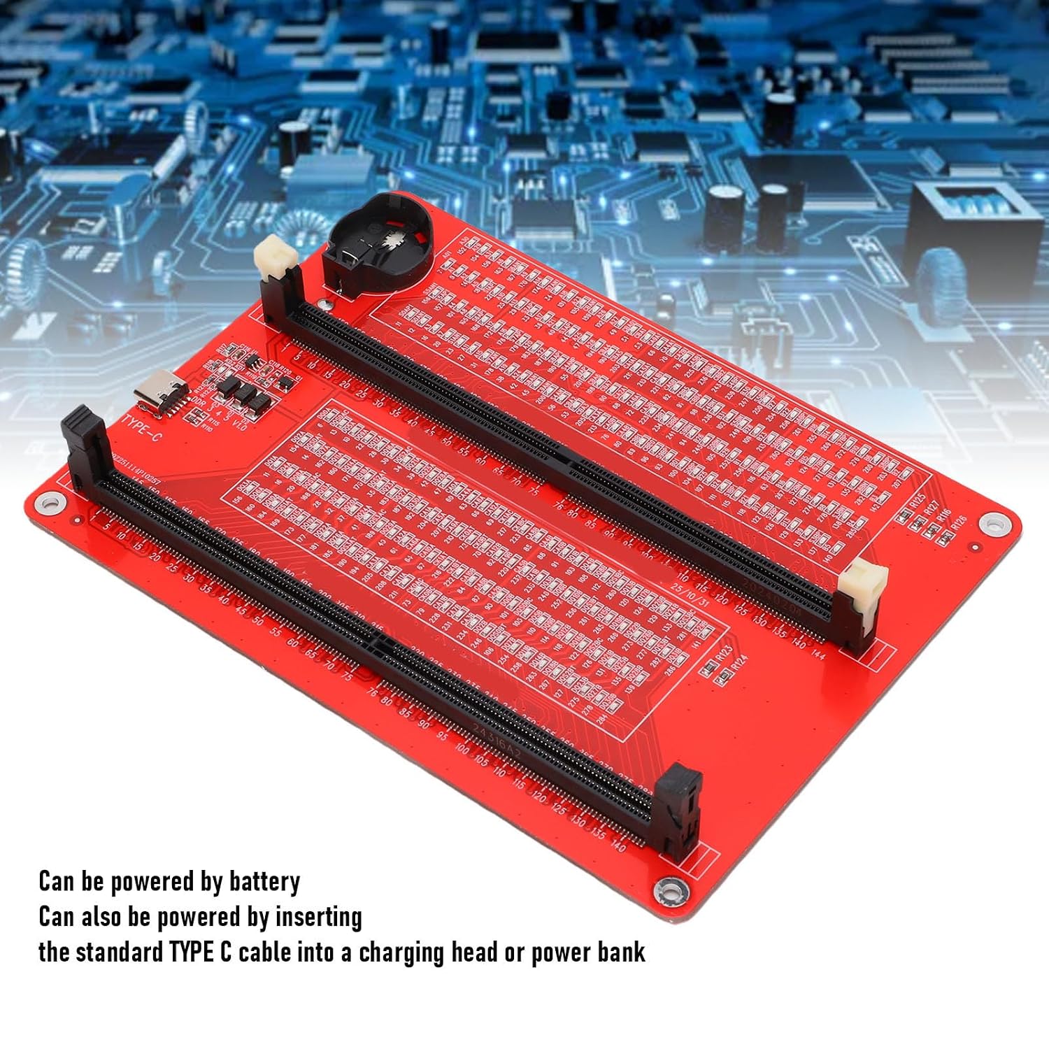 DDR5 Memory Tester 2 in 1 UDIMM RDIMM RAM Memory Diagnostic Analyzer with LED Indicator Dual Power Supply Type C for Desktop Server Computer Repair