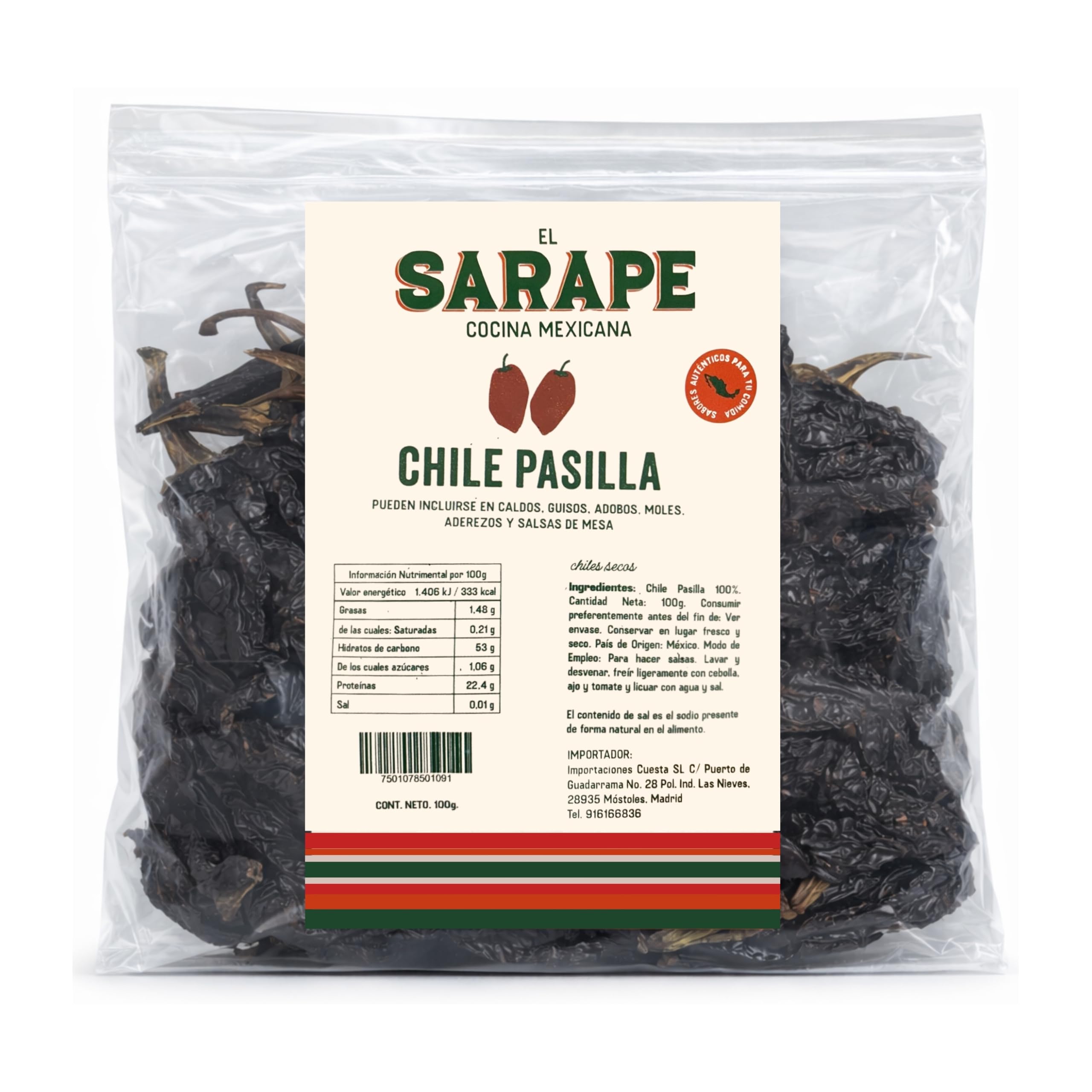 Chile Ancho 100 g - Auténtico Chile Deshidratado para Salsas, Moles y Guisos Tradicionales - Pack Laborawi (Chile Ancho) — view 7