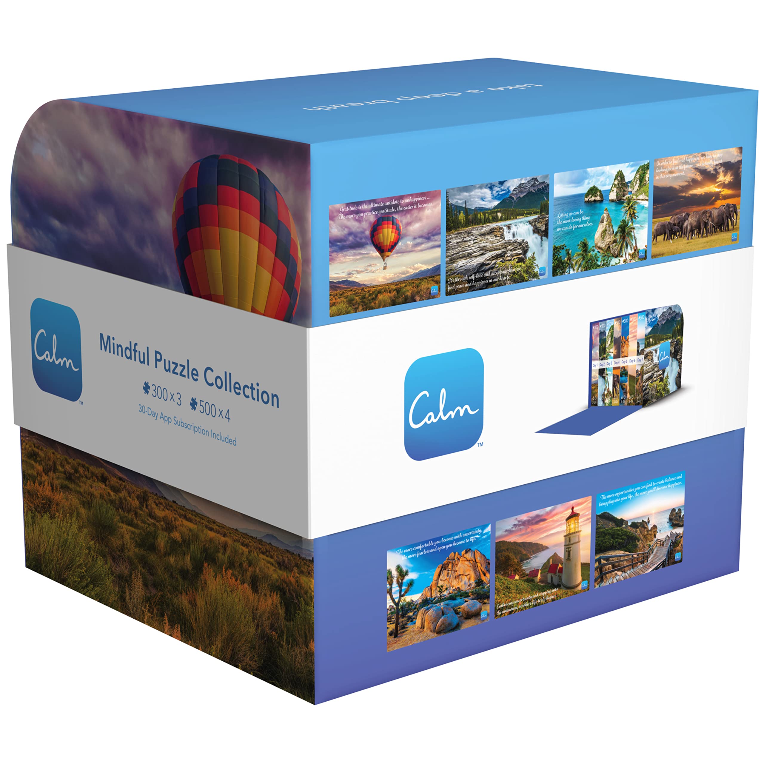 Calm 300-Piece Relaxation Jigsaw Puzzle – Jasper Lake Scene – Includes Free Calm App Trial