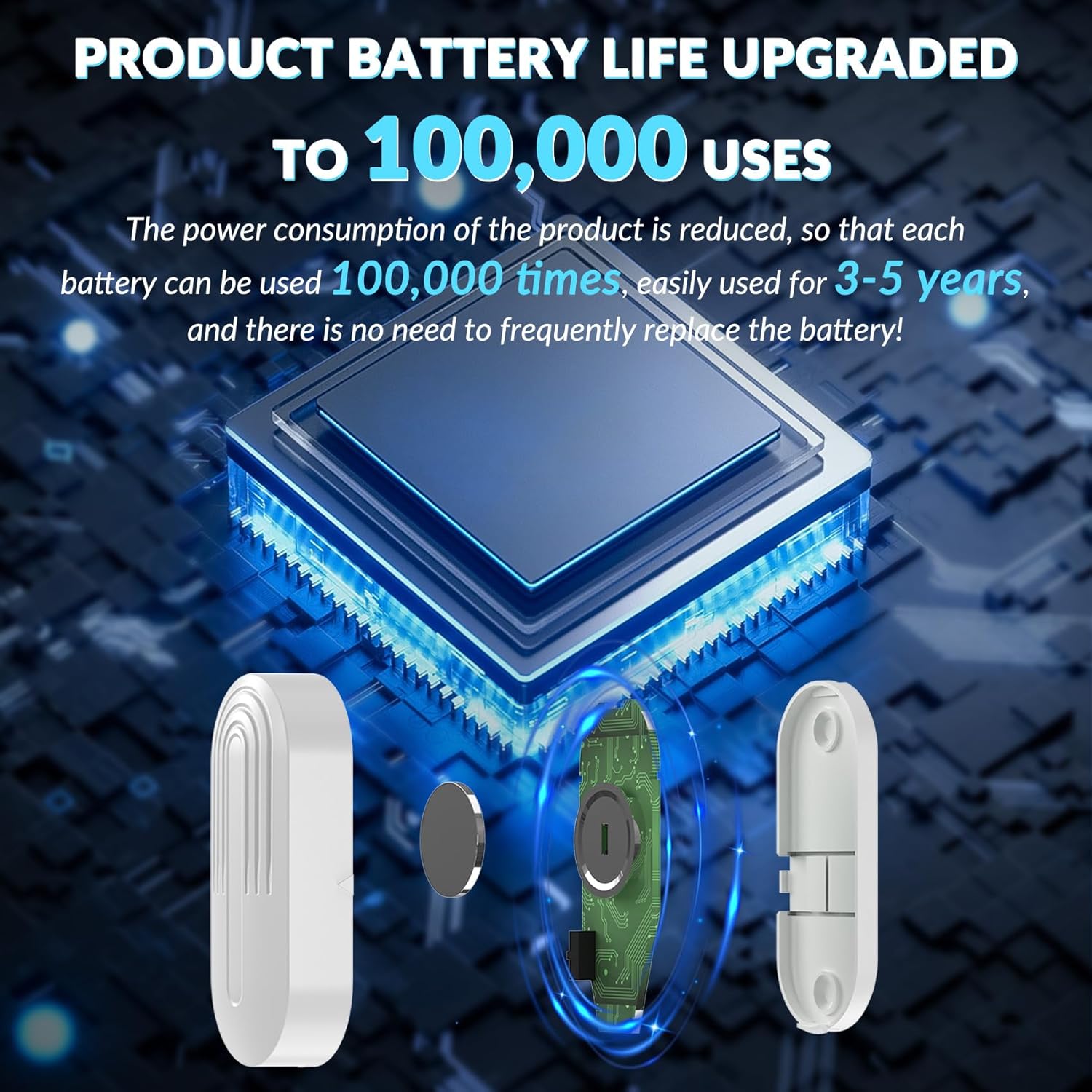 sanjie door chime, door open contact sensor alarm with 500 ft range,55 chimes 5 adjustable volume for business/store/home/office when entering 3 sensors + 1 receiver white