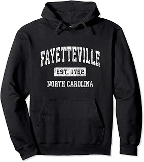 Fayetteville North Carolina NC Vintage Established Sports Pullover Hoodie