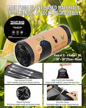 Portable Toilet with Urine Gel & Leak-Proof Bags Odorless Camping Toilet for Adults & Kids, Outdoor Travel Potty with Ergonomic Design
