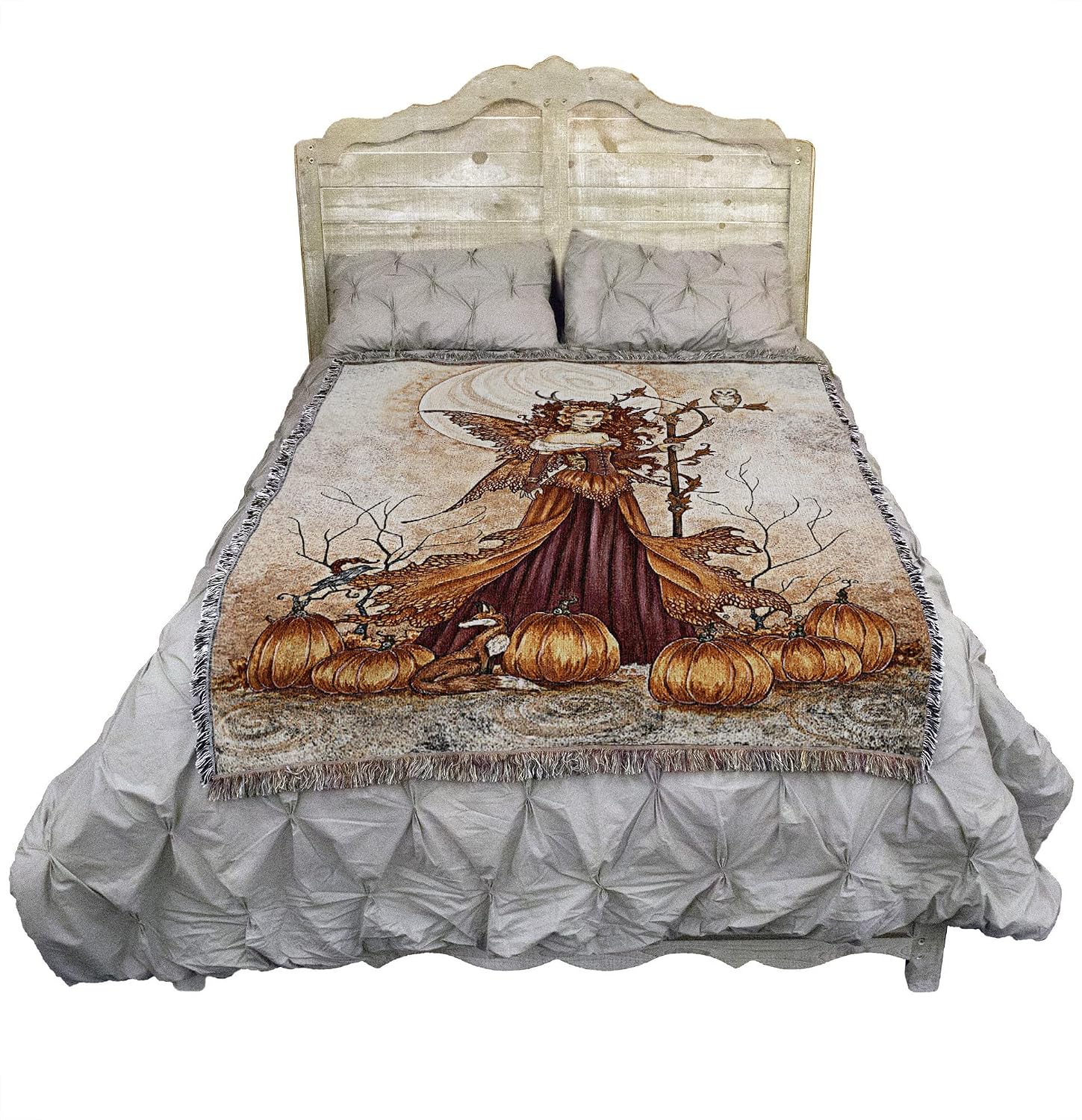 Pure Country Weavers Pumpkin Queen Fairy Blanket by Amy Brown - Halloween Fantasy Gift Tapestry Throw Woven from Cotton - Made in the USA (72x54)