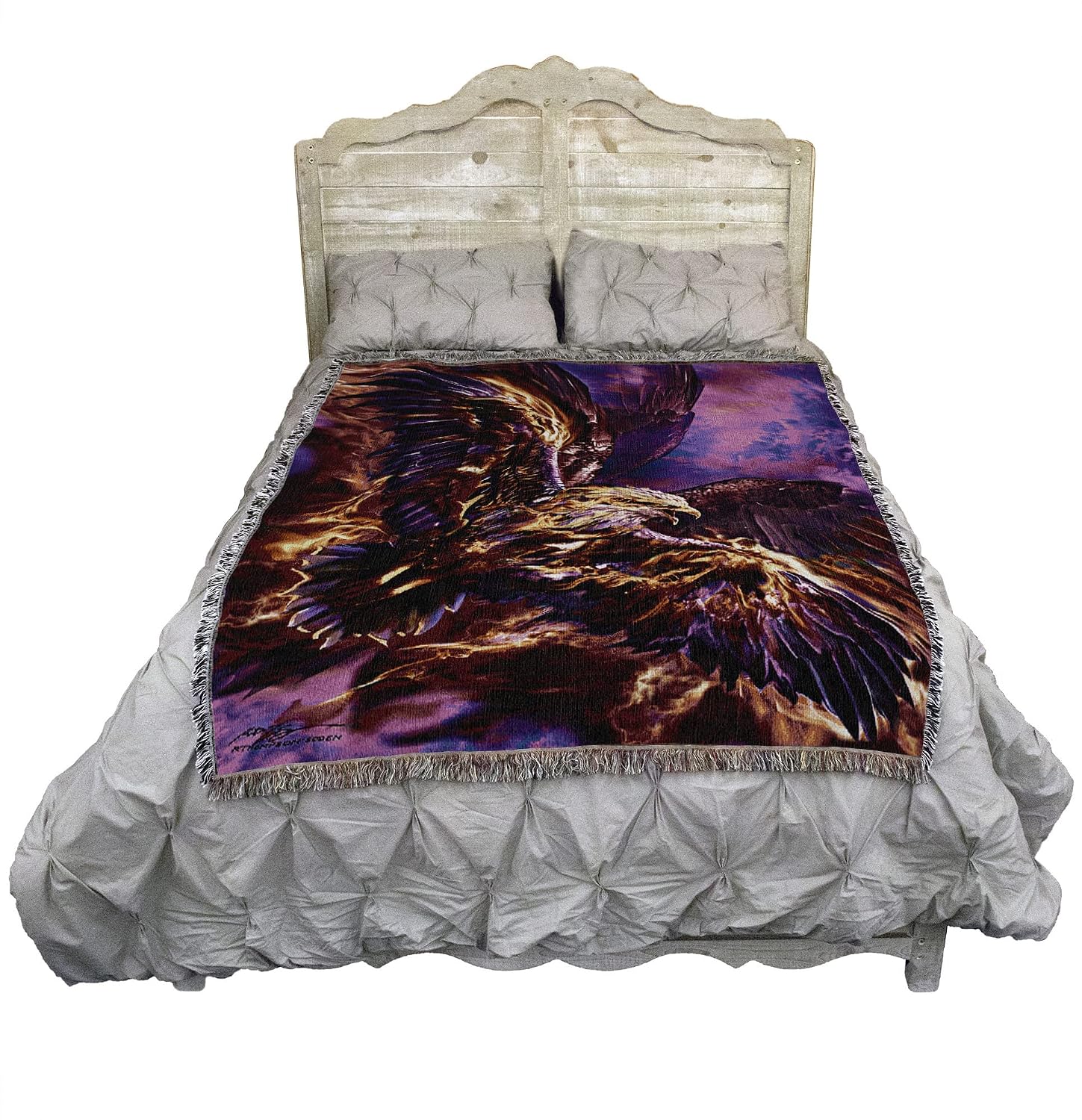 Pure Country Weavers Phoenix Rising Blanket by Ruth Thompson - Gift Dragon Fantasy Tapestry Throw Woven from Cotton - Made in the USA (72x54)