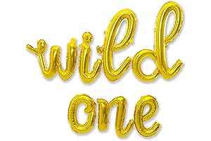 Wild One Cursive Letter Balloons - First Birthday Banner Decoration