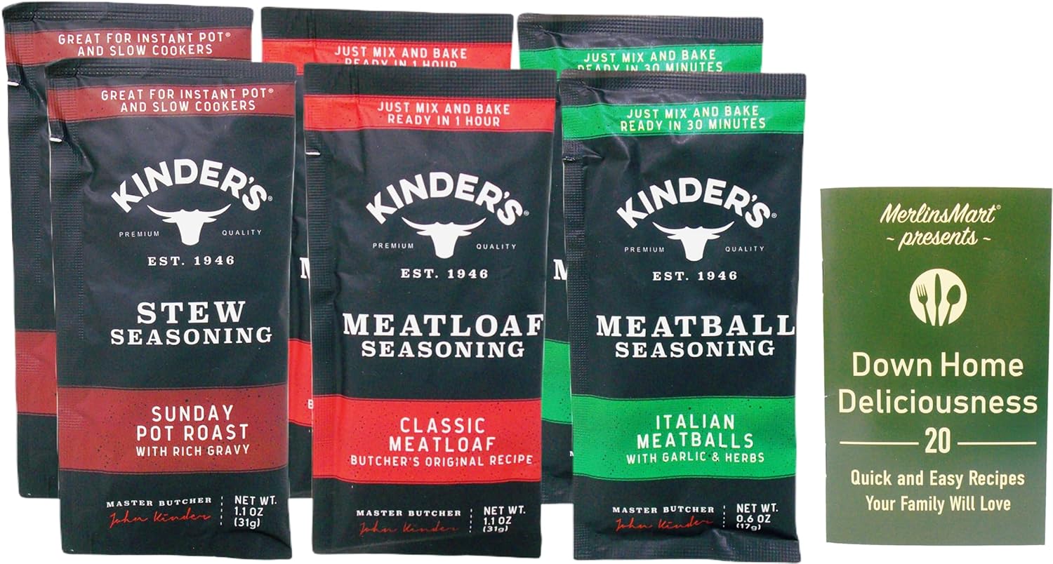 Kinder's Meat Seasoning 3 Flavor 6 Packet Sampler (2
