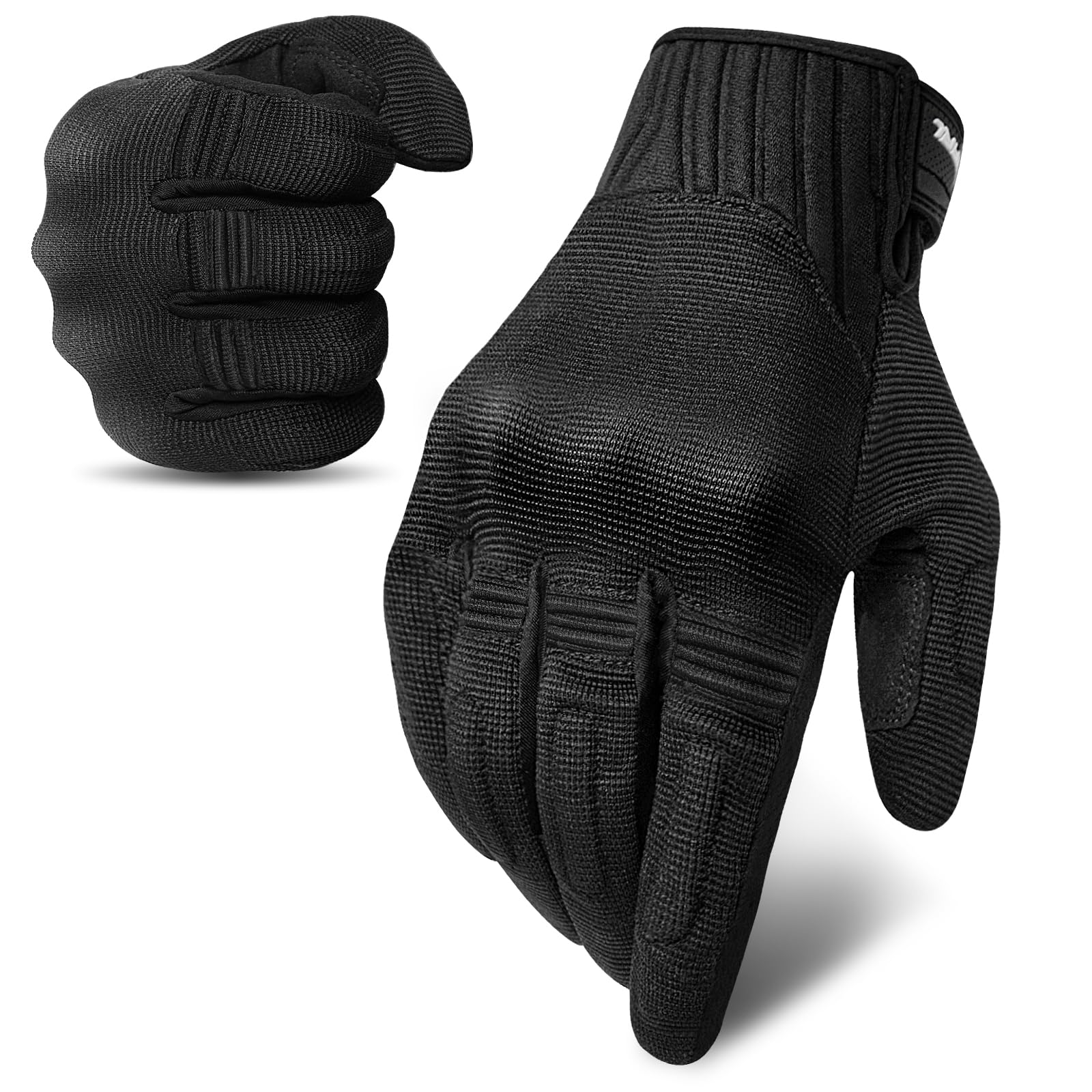 Rigwarl Touchscreen Motorcycle Gloves with TPR Palm Pad and Hard Knuckles - Men's & Women's Sizing (Tips: Gloves Run Small, Size Up)
