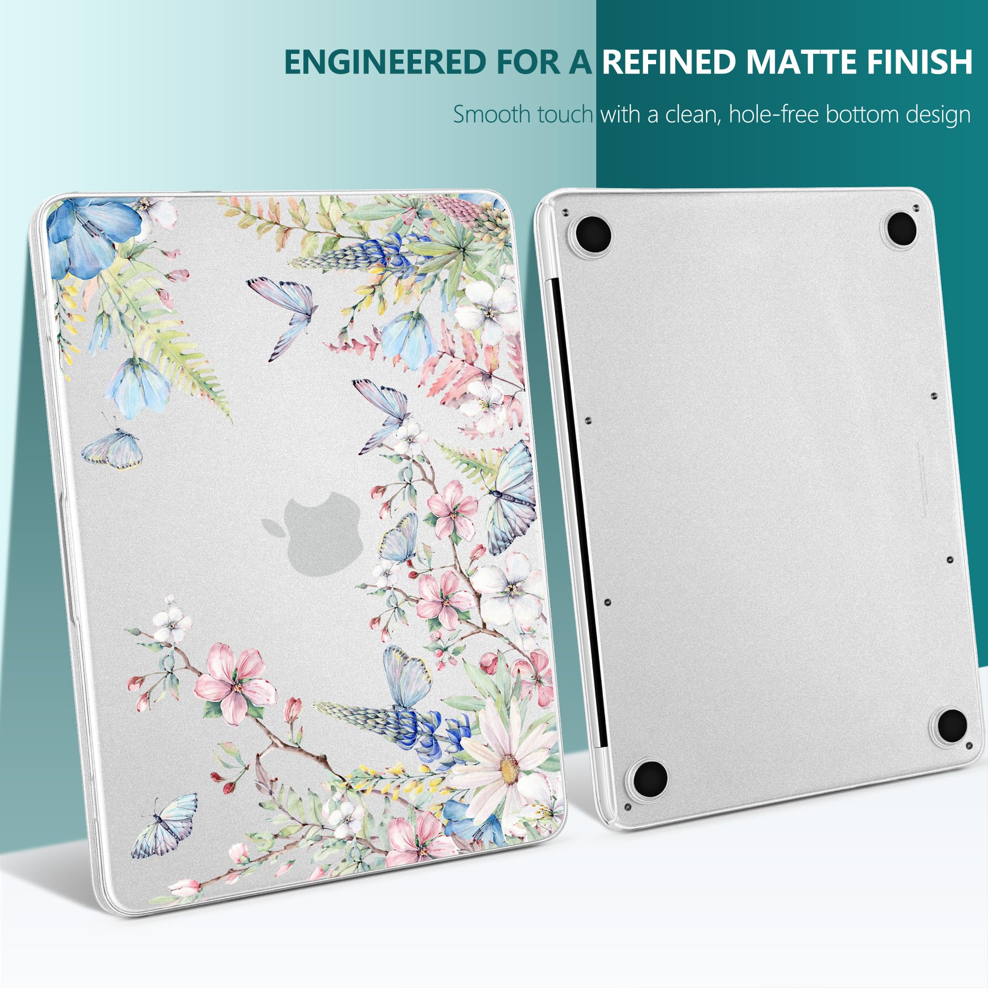 Batianda Funda para MacBook Neo de 13 pulgadas, modelo A3404, bonita carcasa rígida ultrafina floral con cubierta de teclado, protector de pantalla y adaptador USB, paquete de accesorios para laptop