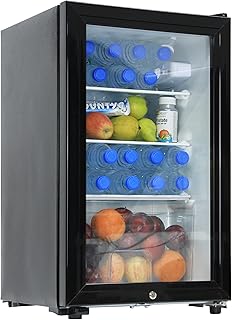 Rubik 62L Refrigerator with Key Lock Glass Door
