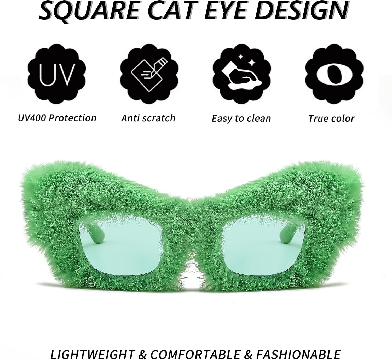 FEISEDY Sunglasses Women Plush Fuzzy Soft Velvet Party Masquerade B2877 image 3