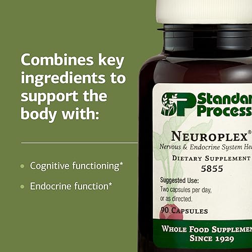 Miniatura 4 de Standard Process Inc. Neuroplex - Suplementos integrales para el sistema nervioso, salud cerebral y apoyo cerebral con tiamina, musgo español,