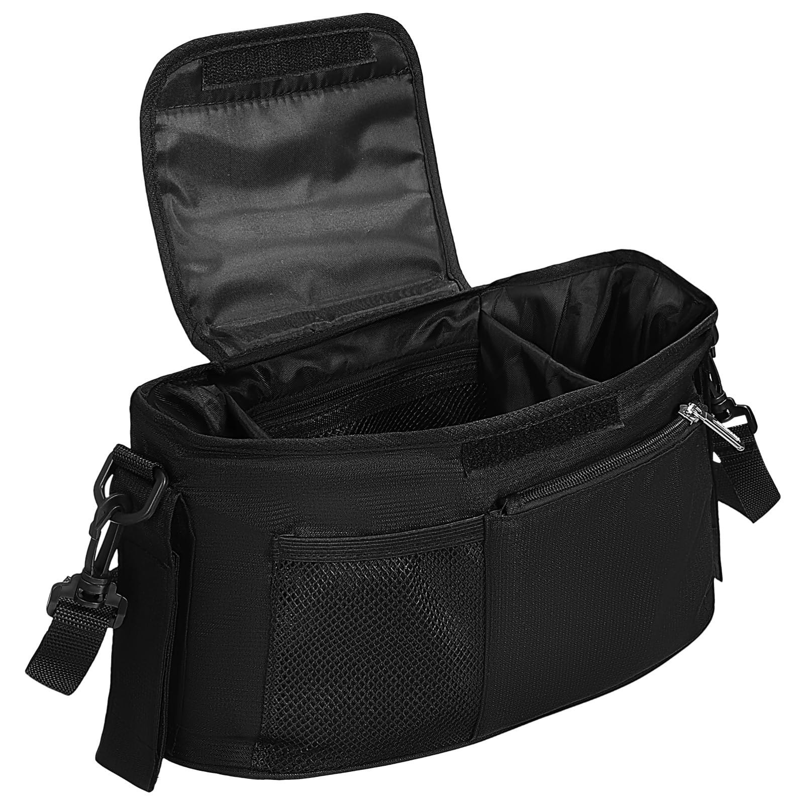 Organizzatore per Passeggino Nero, Grande Capienza | Tessuto Oxford Resistente, Tasche Interne, Manici e Tracolla, Stile Moderno e Linee Pulite