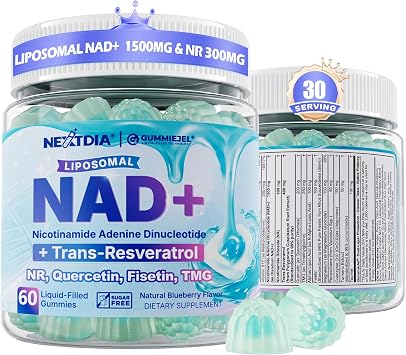1500mg NAD+Resveratrol +Nicotinamide Riboside +Fisetin Gummies w/CoQ10, TMG