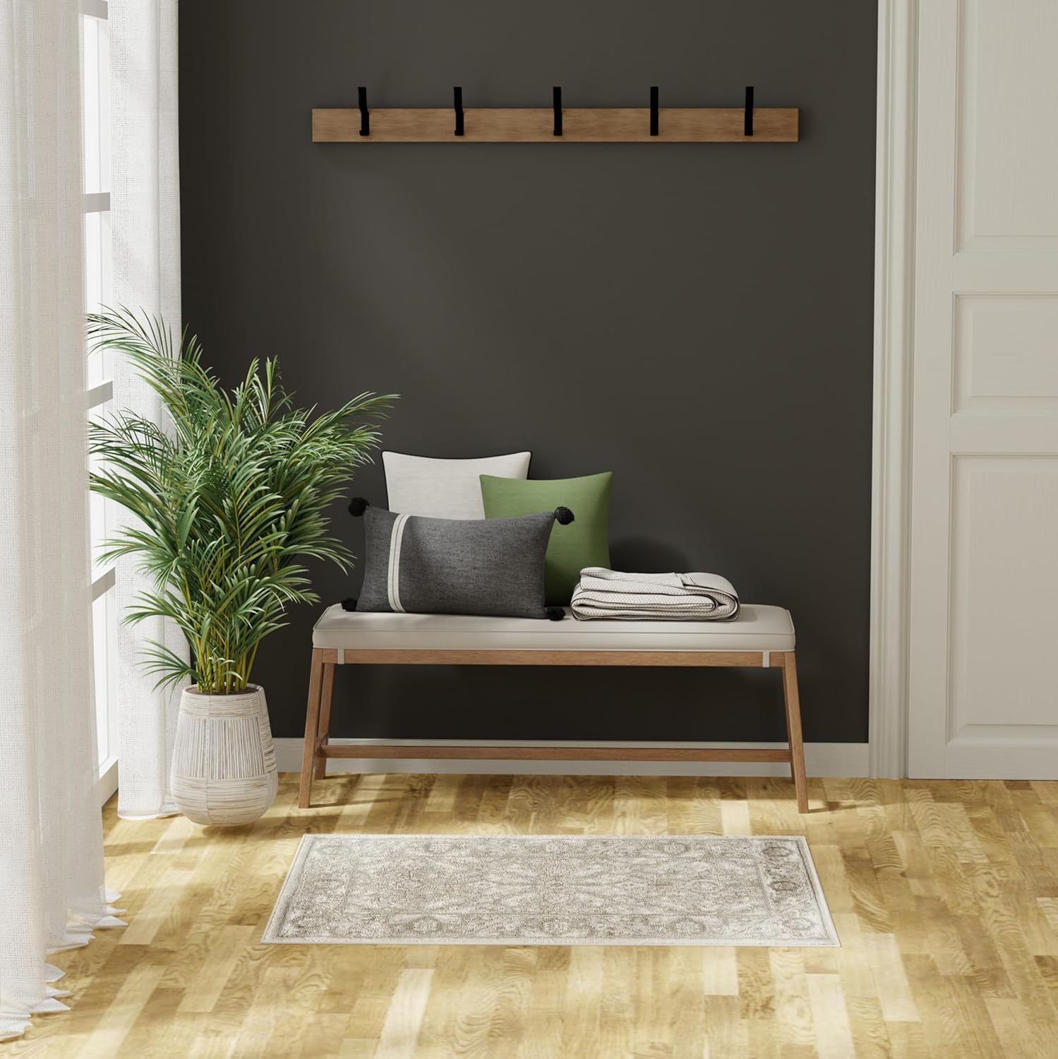 Nourison Home Dekor Ivory Taupe 2' x 4' Area Rug - Easy Clean, Non Shedding, Bed Room, Living Room, Dining Room, Kitchen (2' x 4')