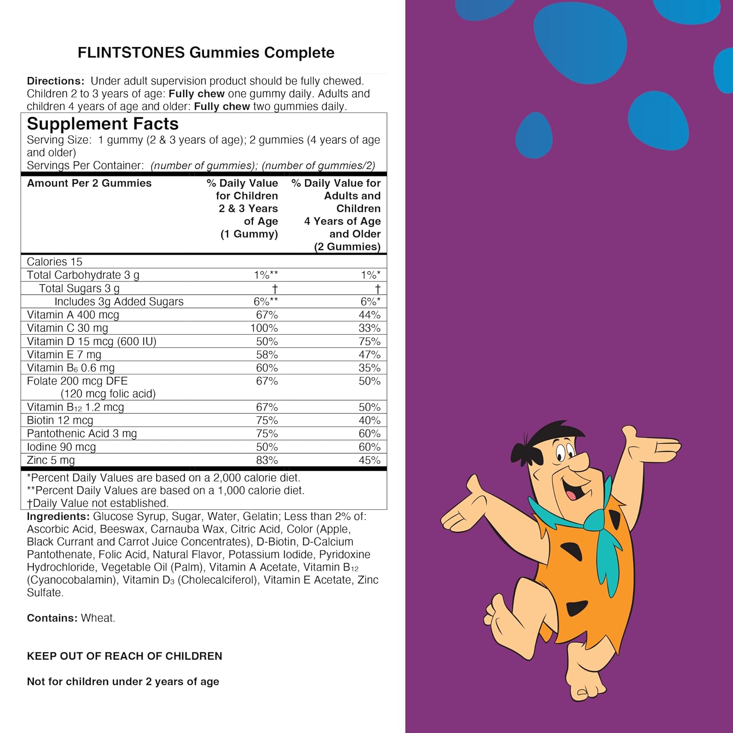 Flintstones Vitamins Complete Gummies, Kids Vitamins with Vitamin C for Toddlers and Children, Kids Multivitamin with Vitamin A, B6, B12, E & Zinc, 180 Count 9 Flintstones Vitamins Complete Gummies, Kids Vitamins with Vitamin C for Toddlers and Children, Kids Multivitamin with Vitamin A, B6, B12, E & Zinc, 180 Count - Image 7
