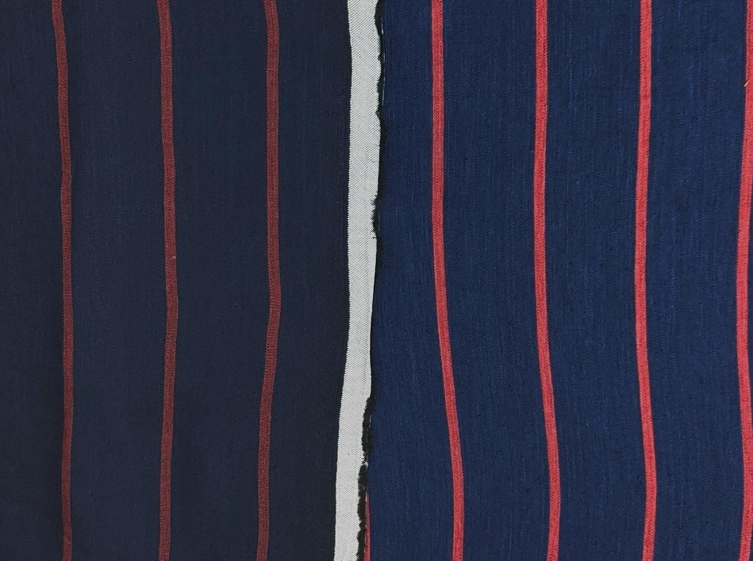 Linen Rayon Satin Stripe Fabric 6567 6568 Navy