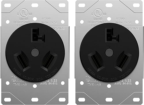 Miniatura 8 de ENERLITES Toma de corriente de 50 amperios, NEMA 10-50R, grado industrial residencial comercial, exteriorinterior, 3 polos, 3 cables, sin contacto a