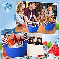 Vista 5 de Patelai 6 Piezas Cubos de Hielo al Por Mayor, Cubos de Hielo de Plástico con Asas, Tina de Almacenamiento Ovalada, Tina de Bebidas de Gran Capacidad