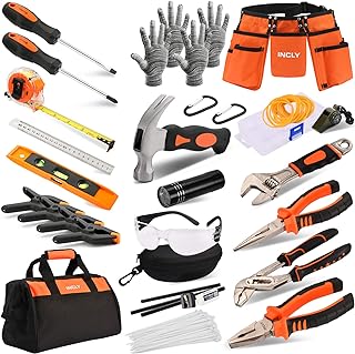 INCLY 95 PCS Kid Real Tool Set, Boy Builder Small Real Hand Tools Kit Строительство Обучающие аксессуары Молотковая отвертка.