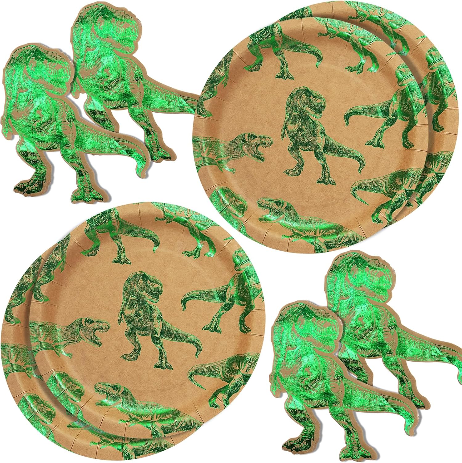 ZVK Dinosaur Party Paper Plates Napkins Set Pack of 40 Party Plates