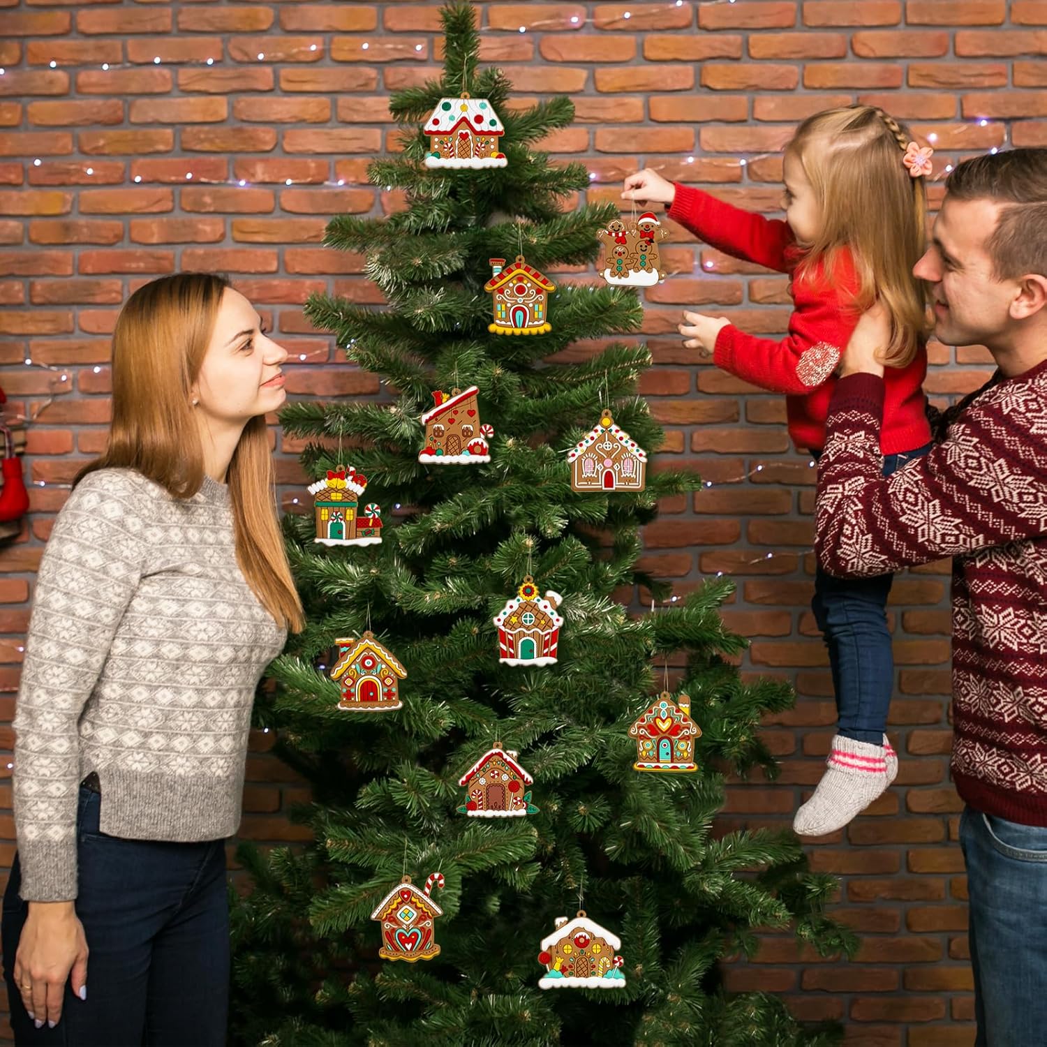 クリスマスの装飾品のシーンのレイアウトのアイデアの小さい飾りランプ