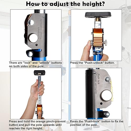 Miniatura 4 de SAND MINE Herramienta de tercera mano, poste de soporte ajustable, sistema de soporte de tercera mano, barra de soporte de acero para gatos de