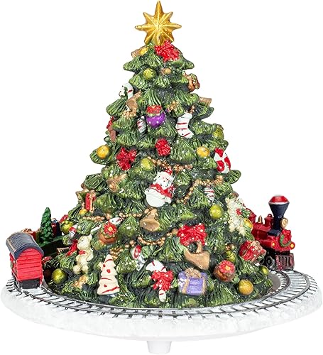 Miniatura 3 de 6-Inch Christmas Tree with Revolving Train Music Box