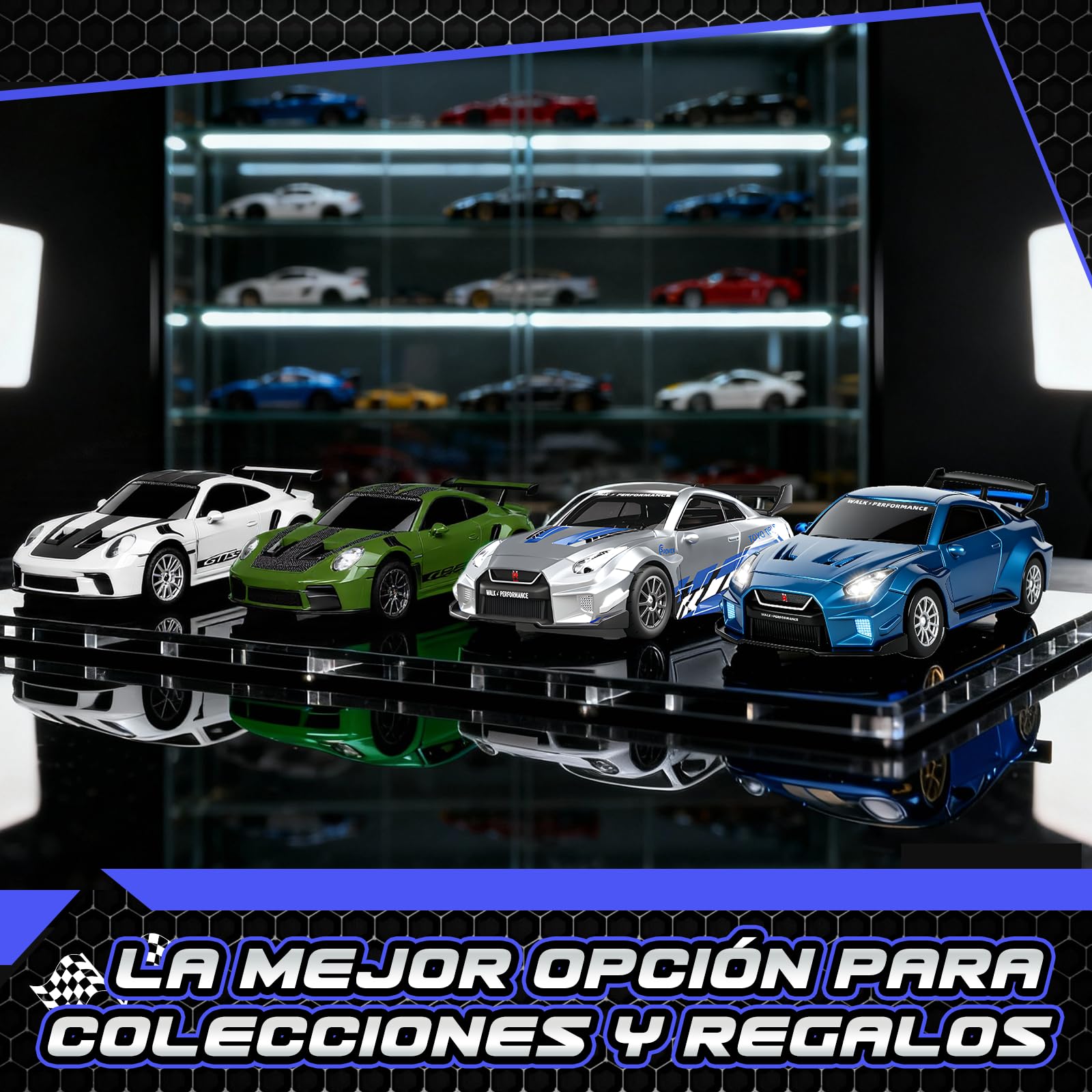 YOOHBERRYS Coche RC Drift Pro, 1:43 Mini RC Drift Car, 4WD Coche Radiocontrol con Giroscopios y Luces LED, 15km/h, Coche Teledirigido de Juguete para Niños de 14+ Años (Gris)