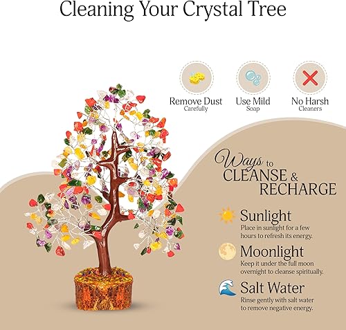 Miniatura 7 de Árbol de chakras, decoración de habitación, árbol bonsái, decoración de escritorio para mujer, piedras preciosas y cristales, árbol de la vida de