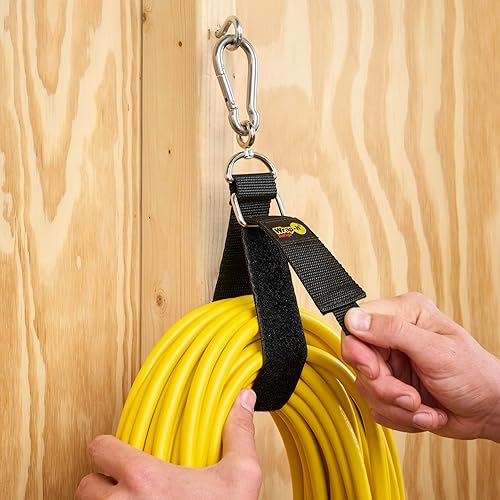 Miniatura 6 de Hook 'n Hang Wrap-It Storage Straps - Correas de mosquetón de 18 pulgadas (paquete de 2) para usar como soporte de cable de extensión, correas