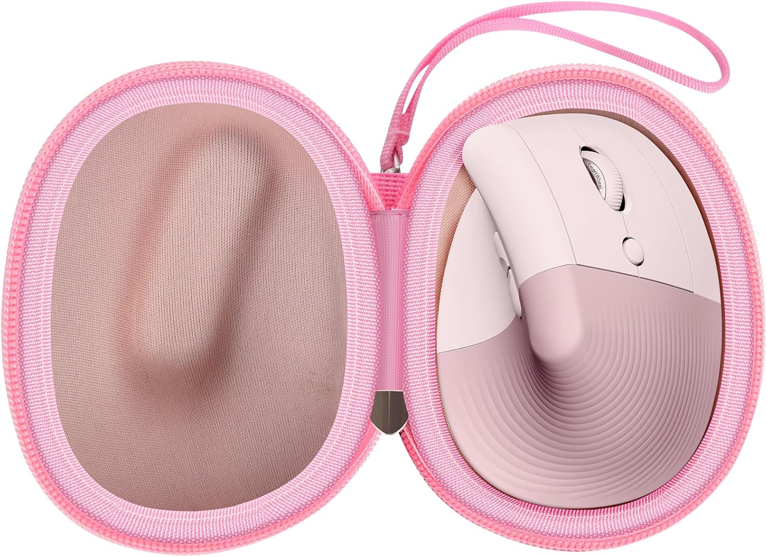 ANKHOH Case for Logitech Lift Vertical Ergonomic Mouse, Travel Carrying Holder Storage Box for Logi Wireless Bluetooth Cordless Upright Mouse - Bag Only (Pink)