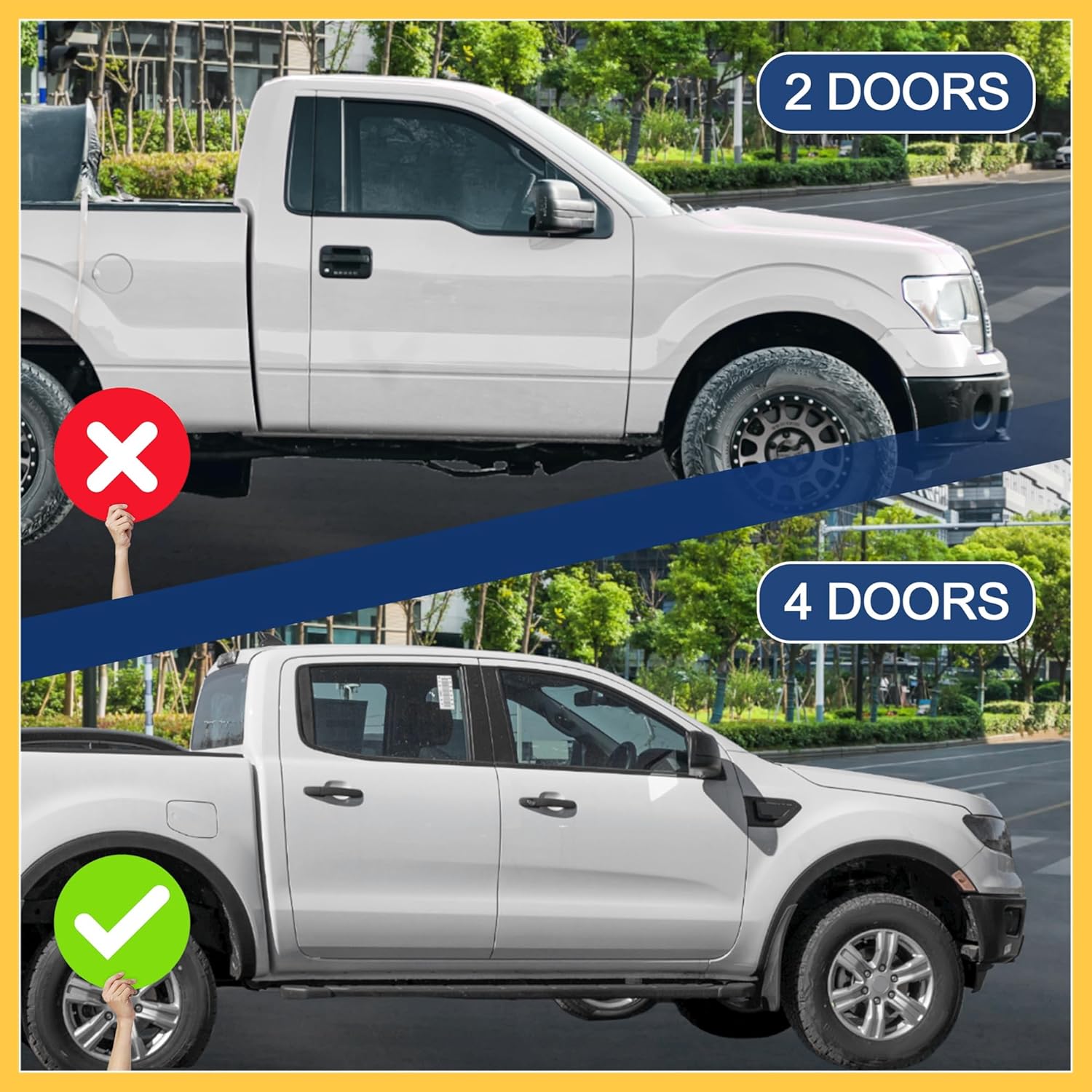1 Pair LH RH Steel Cab Corner Covers for Ford F-150 4 Door 2004 2005 2006 2007 2008 Crew Cab Pickup Truck Cab Corner Replacement Auto Replacement Parts