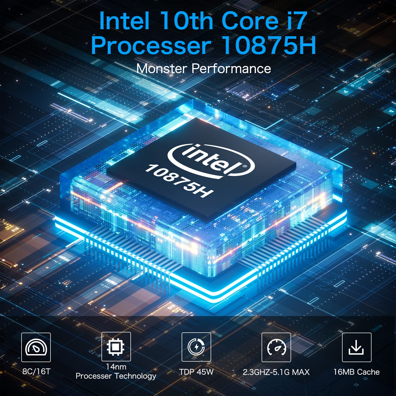 Amazon.com: GMKtec Mini PC 32GB RAM+512GB ROM i7-10875H 8 Core 16 