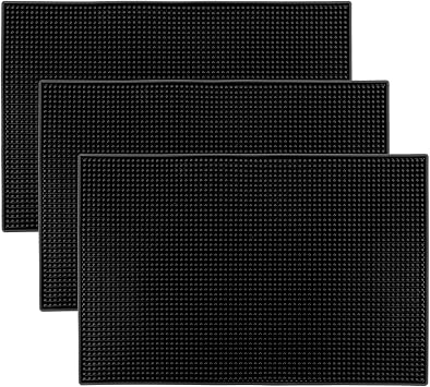 3Pcs 45x30cm PVC Bar Mat, 18 x 12 Thick Durable and Stylish Home Bar Accessories, Non Slip Rubber Service Mat for Bars Spills Coffee Restaurants Counter Top