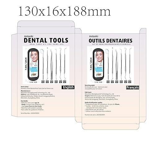 Miniatura 16 de Herramientas dentales removedor de placa, kit de herramientas de limpieza de dientes, kit de cuidado dental de acero inoxidable, herramienta