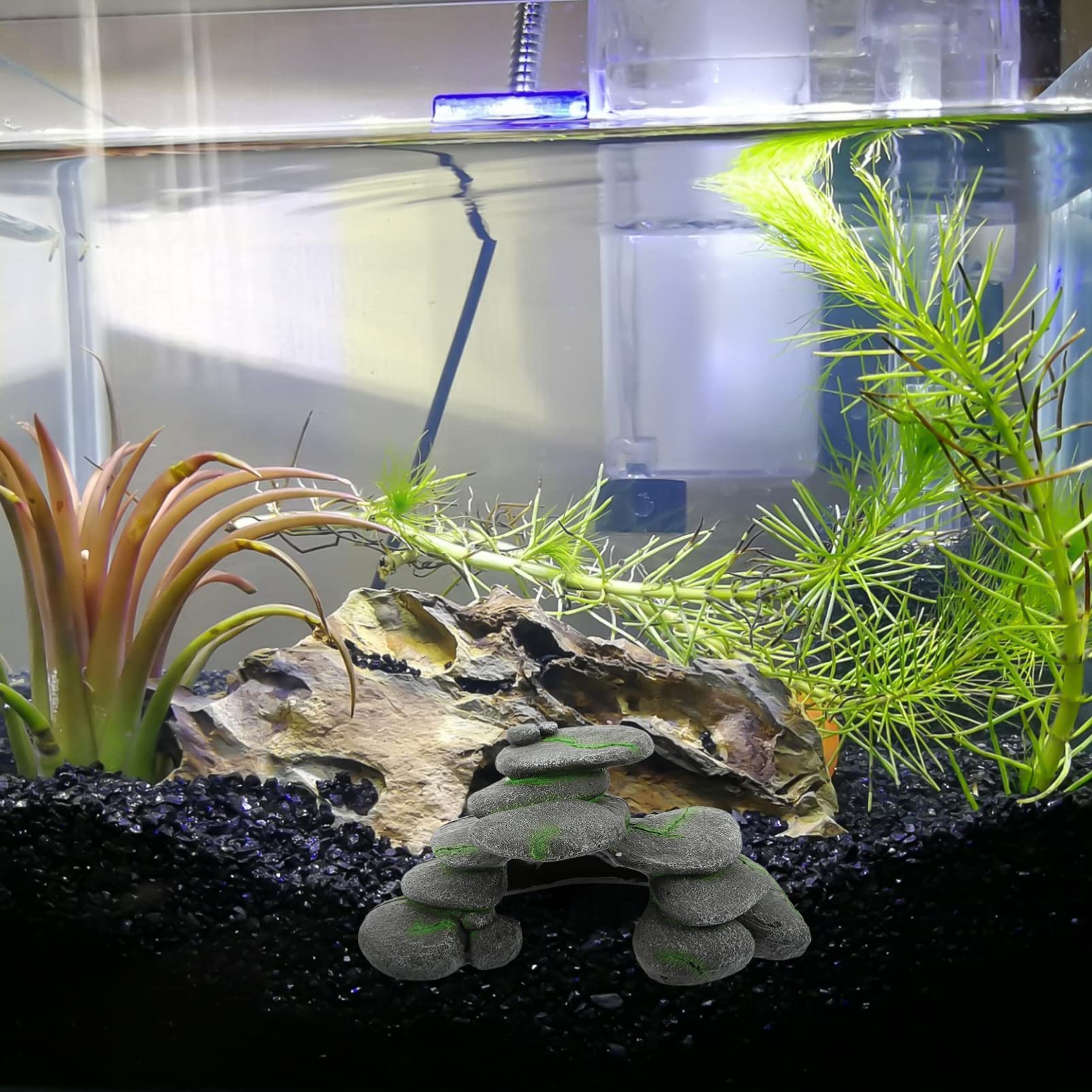 POPETPOP 4 Piezas Plataforma Accesorio para terrario decoración de terrarios para Reptiles rampa de de adoquines Bulbo de Reptil peceras Plataforma Artesanal Resina
