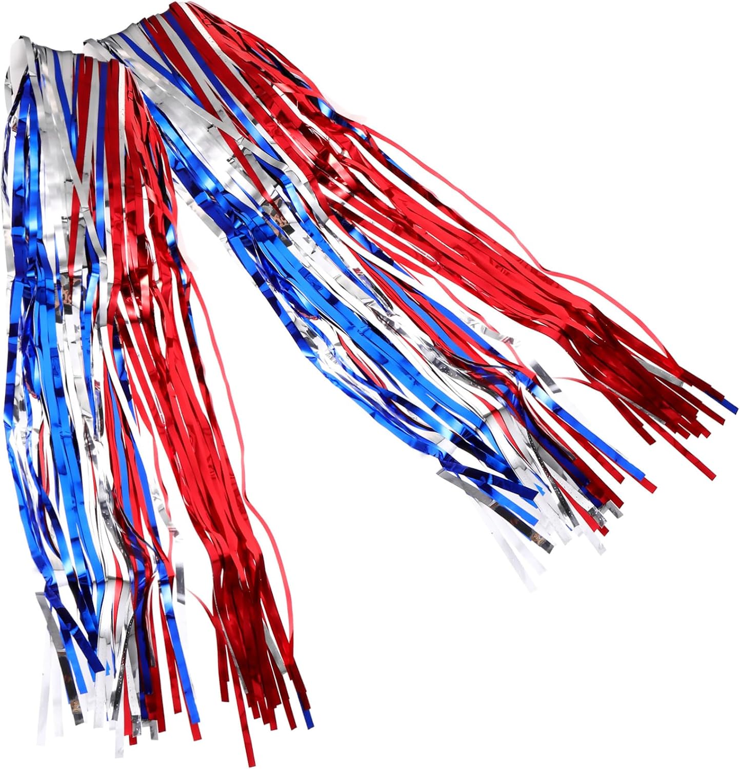 2pcs 4th of July Tinsel Foil Fringe Curtains Independence Day Decoration Festival Backdrop