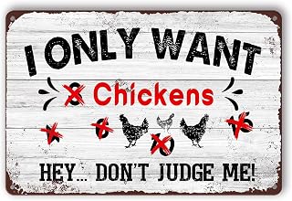 Chicken Coop Sign Metal Chicken Signs For Coop Funny Outdoor Chicken Sign Decor Chicken Coop Accessories Toys Chicken Yard Decorations I Only Want Chickens Tin Signs Chicken Gifts 5.5x8 Inch