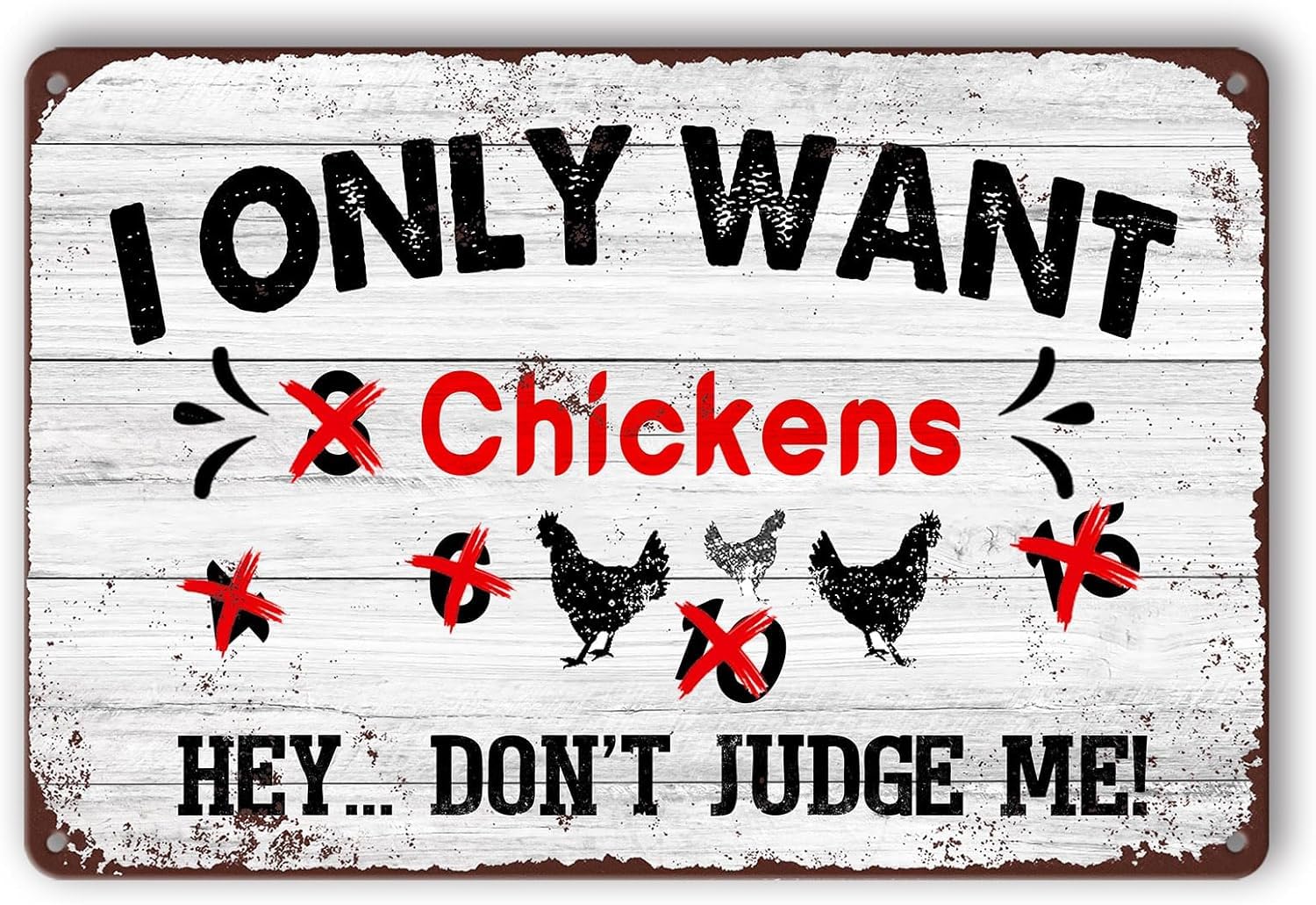 Anceky Chicken Coop Sign Metal Chicken Signs For Coop Funny Outdoor Chicken Yard Decorations I Only Want Tin Sign s 5.5x8 Inch
