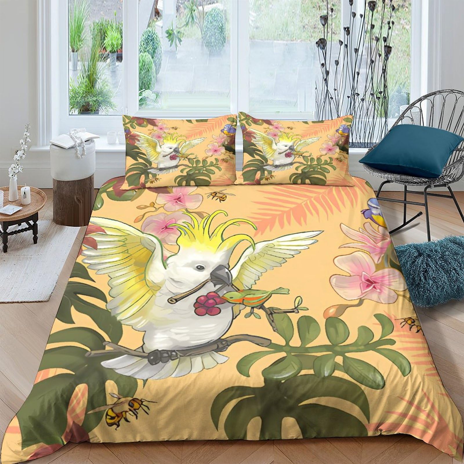 Juego de ropa de cama con funda nórdica de animales 3D microfibra suave 200x200 con cremallera