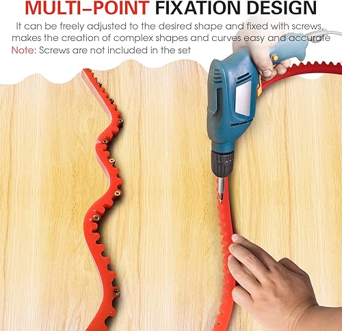 Miniatura 5 de Tira de perfiles de carpintería de 78 pulgadas, plantilla de curva flexible, excelente rebote, contorno de forma compleja ajustable y fija, guía de