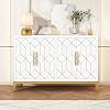 HOLTICO Sideboards for Living Room with 4 Doors, Morden Accent Cabinet, White Wooden Buffet Storage Cabinets, Sideboard Living Room, Dining Room, Kitchen, Hallway