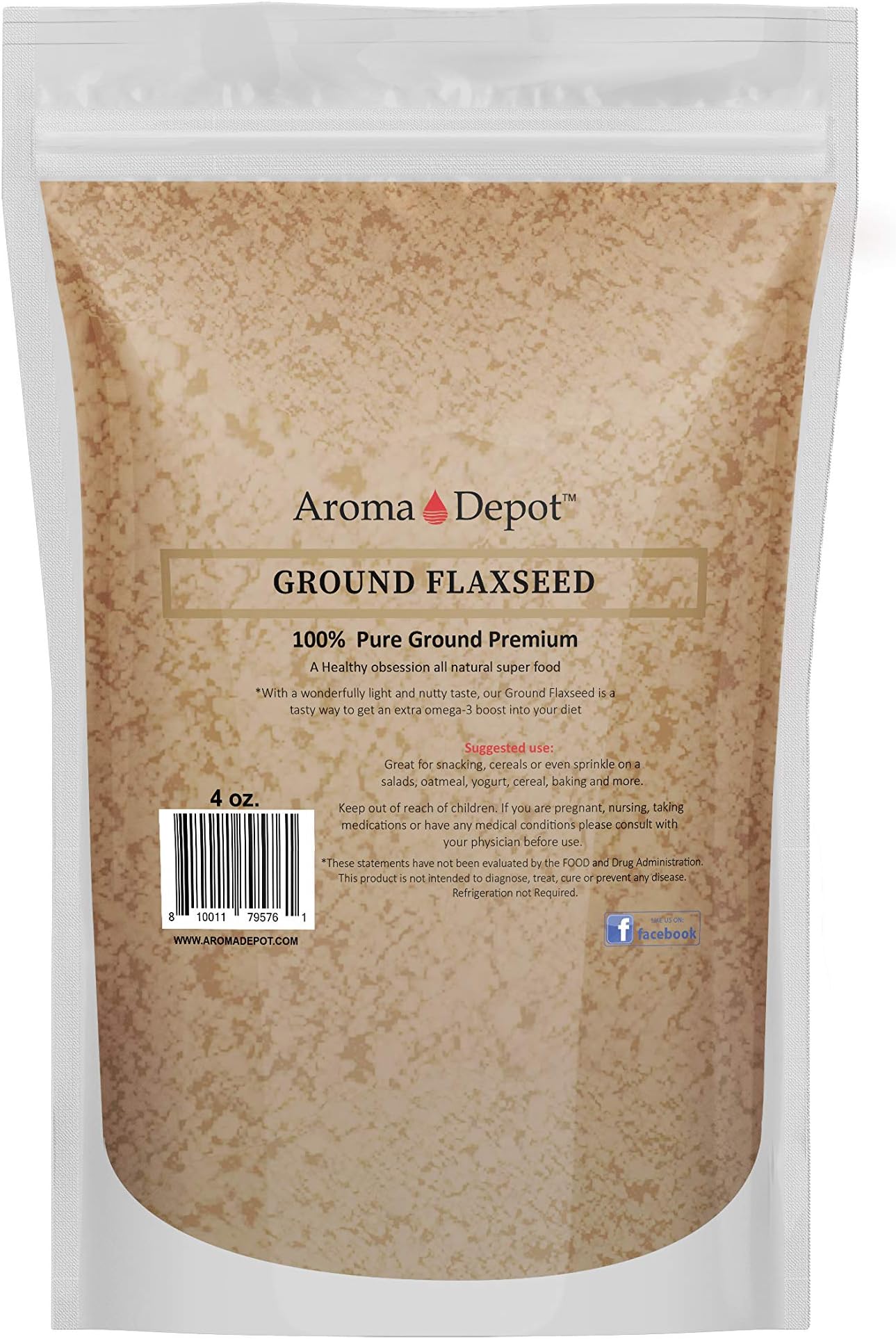 4oz Ground Brown Flaxseed Flax Seed Powder Omega-3 Fats | NON GMO | Gluten-free | 4 ounces Semillas de linaza en polvo