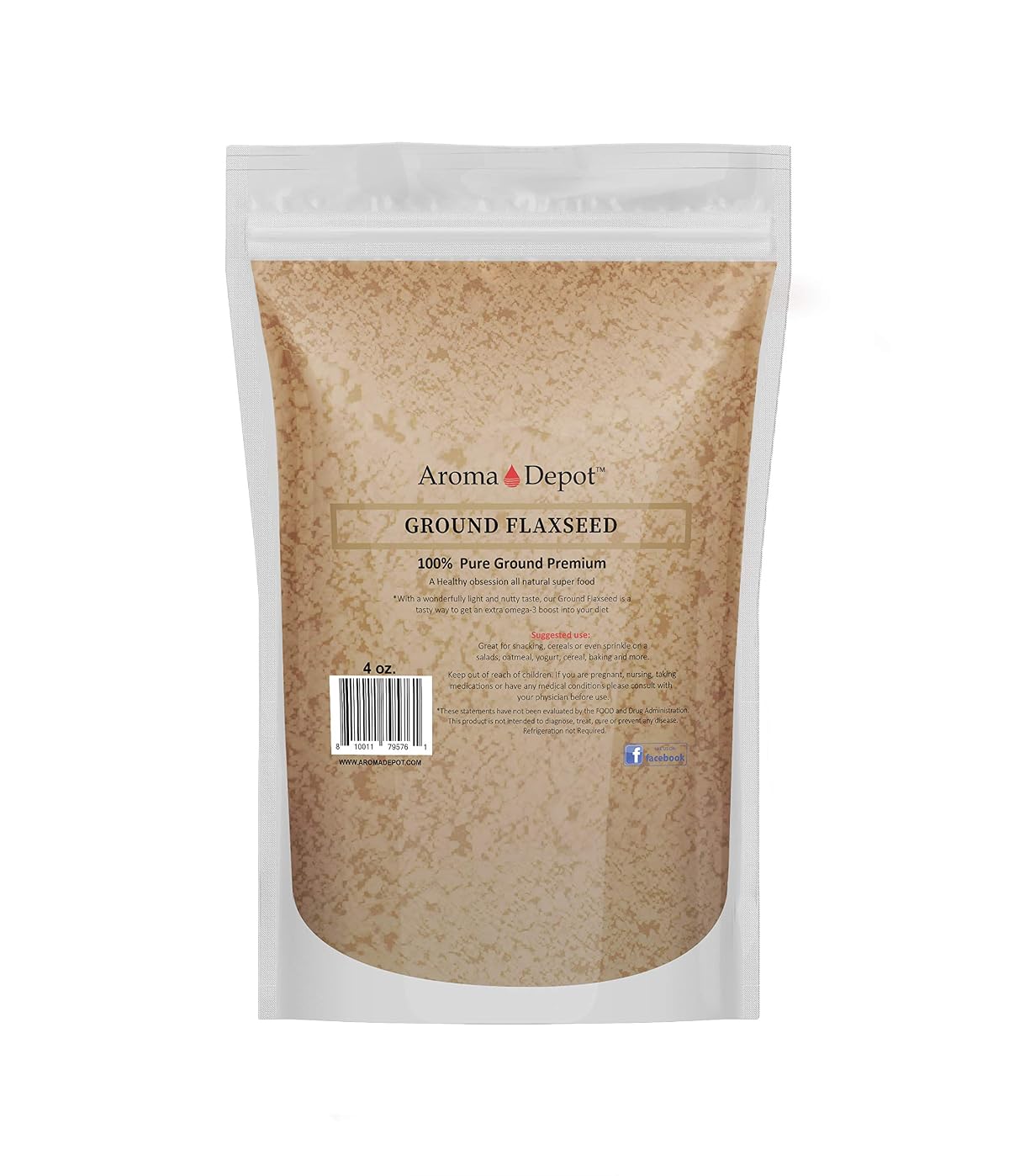 4Oz Ground Brown Flaxseed Flax Seed Powder Omega-3 Fats