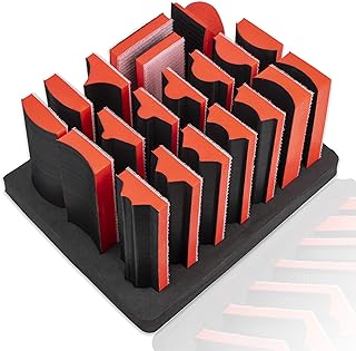 20pc Hand Sanding Block Set - Hook and Loop Interchangeable Assorted Shapes
