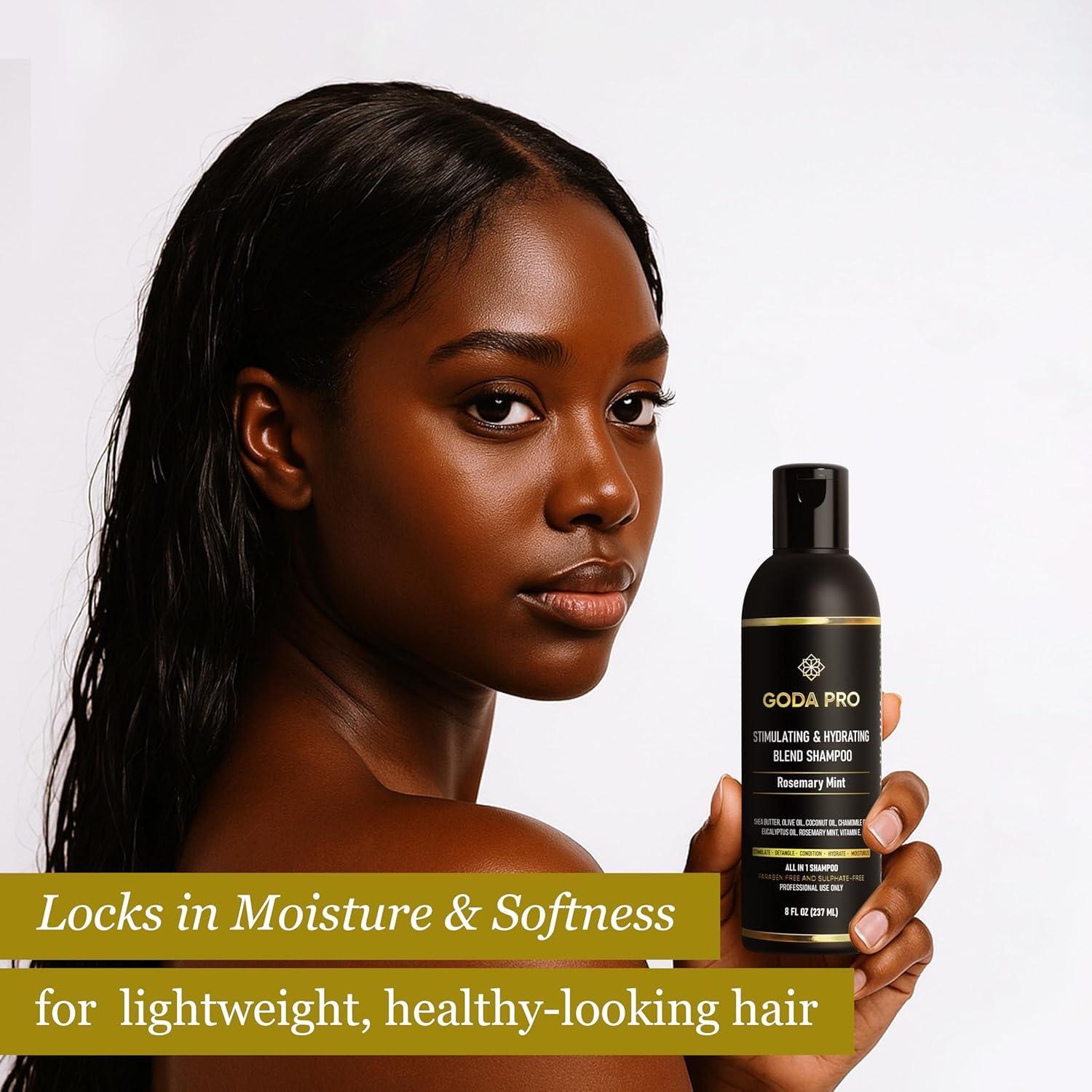 GODA PRO Stimulating & Hydrating Blend Shampoo, Rosemary Mint, All-in-1, Sulfate-Free, 8 Fl Oz - Image 7