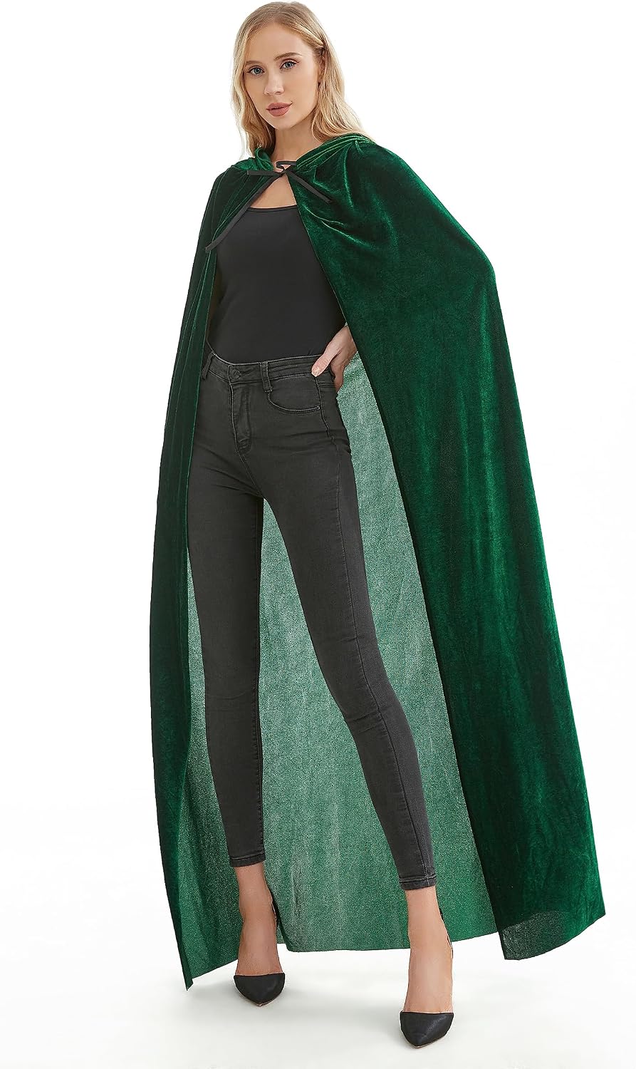 SZCXTOP Unisex Adults Halloween Costume Cape,Velvet Hooded Vampire Cloak for Women & Men,Fancy Dress Party Cosplay Robe