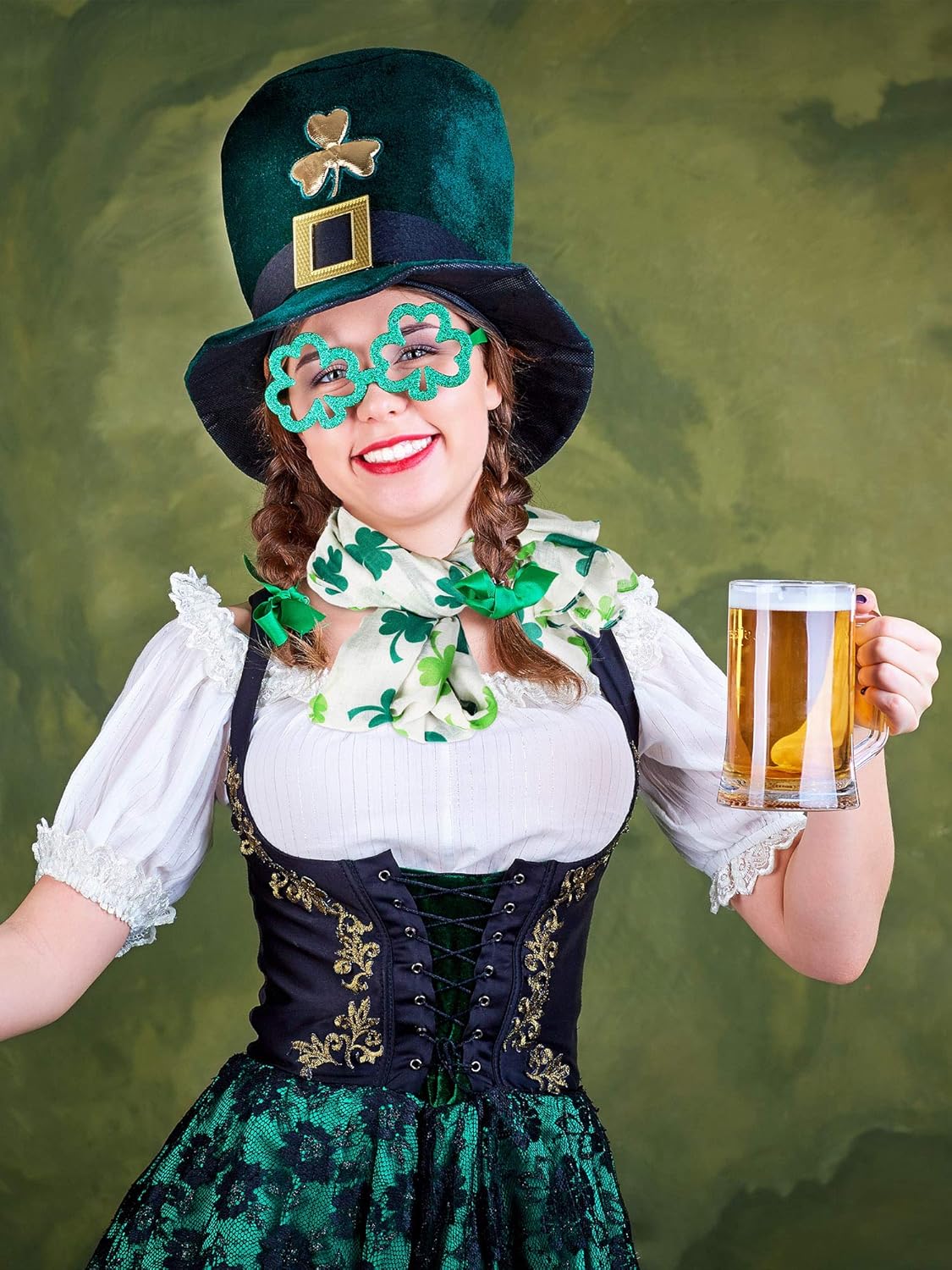 Skylety 3 Pcs St. Patrick's Day Printed Scarf Long Shamrock Shawl Irish Theme Scarf for Saint Patricks Day Outfit Women - Image 3