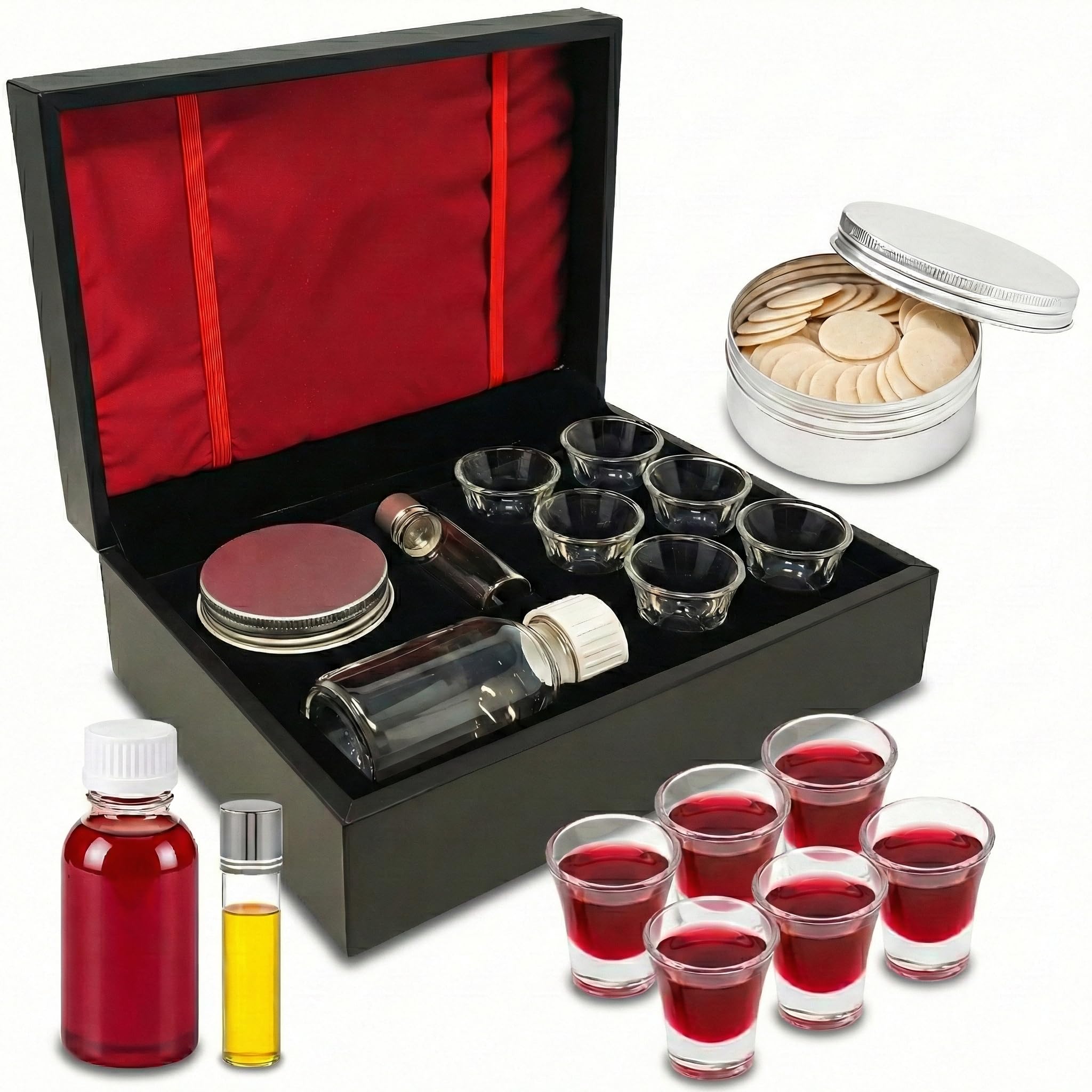 Steadfast Selections Portable Communion Set for Travel, Home, and Wedding - Communion Kits for Home Visits