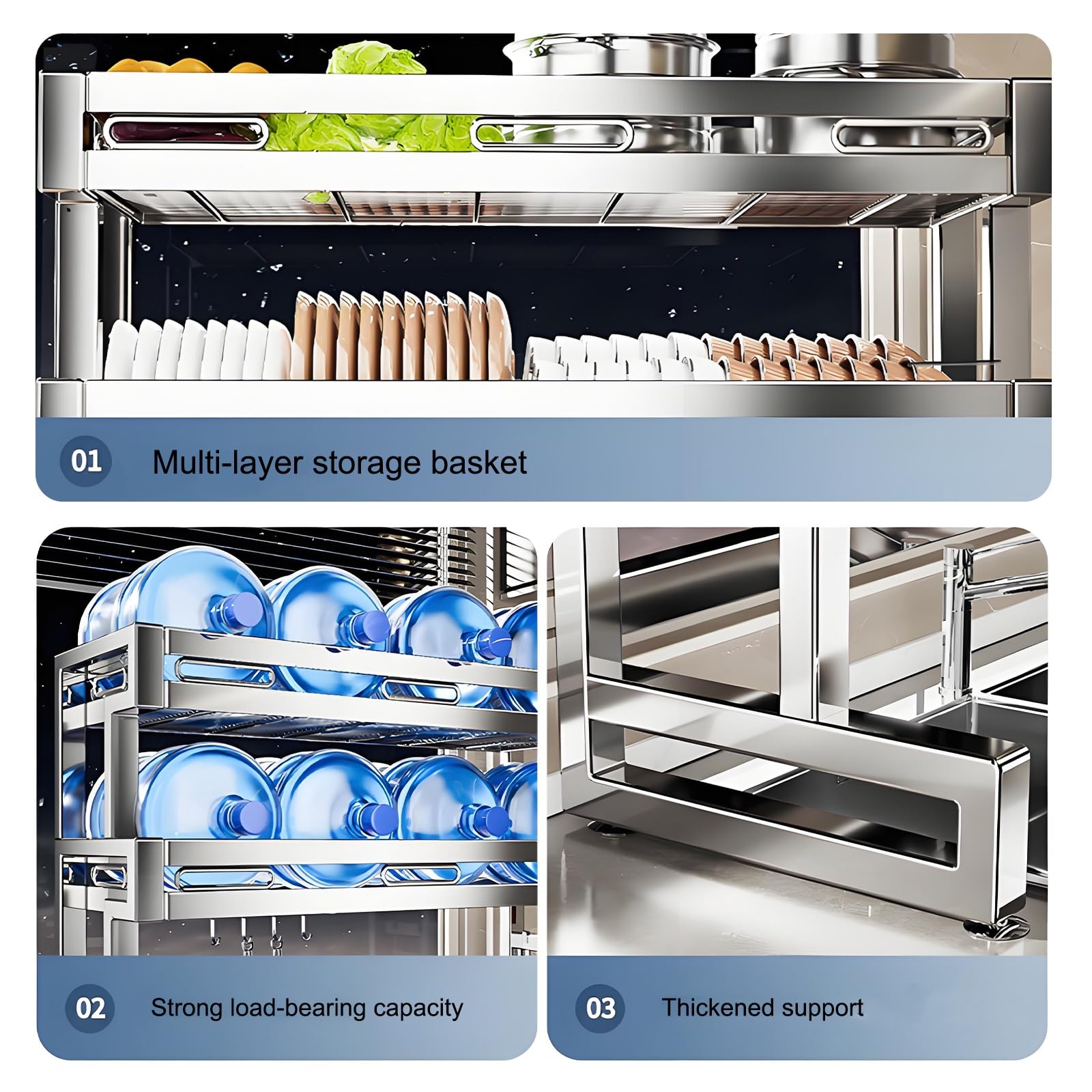 Escurridor de platos – Estante de almacenamiento de metal sobre el fregadero para platos, vasos, cuencos y cubiertos – Organizador de encimera que ahorra espacio – 26 pulgadas